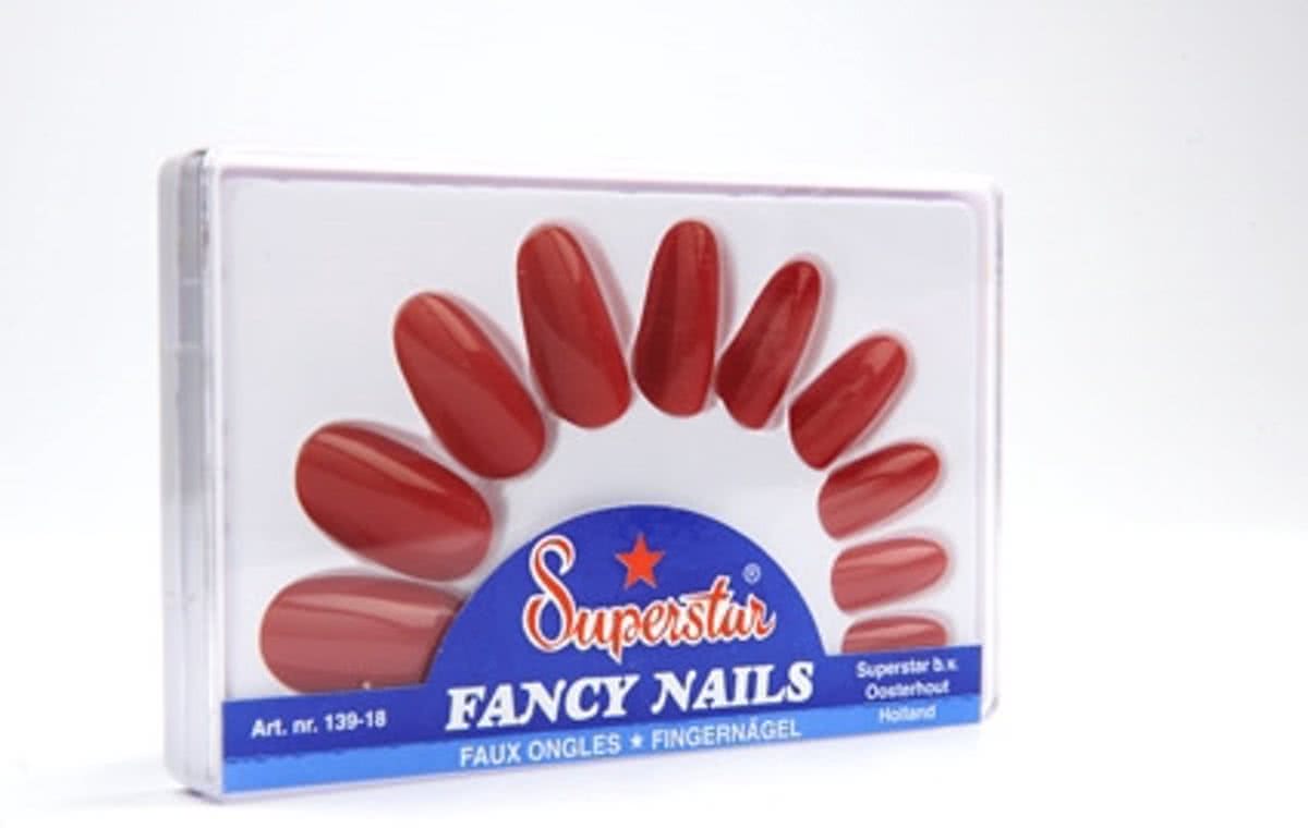 Kunstnagels/nepnagels rood | Set van 20 rode plaknagels